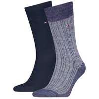 Tommy Hilfiger Socken TH MEN SOCK 2P MOULINE NAPPY HERRINGBONE (2 Paar) blau 43-46