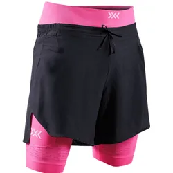 X-Bionic Laufhose Effektor 2in1 Short (eingehängte Innenhose) kurz schwarz/neopink Herren