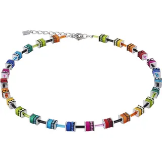 COEUR DE LION Collier Edelstahl Classic Polaris und Classic Pastel Würfelkette, Made in Germany - mit Polaris, Strassstein blau|bunt|gelb|grün|rosa|rot|schwarz