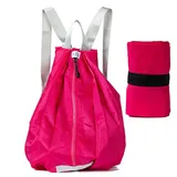 Allayu Leichter Nylon Rucksack für Reisen und Wandern, wasserdichter, faltbarer Schulrucksack für den Außenbereich, leichter, faltbarer Rucksack, Rosenrot