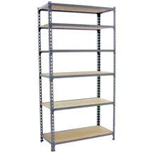 Proregal Schwerlastregal Stahl 250x100x50cm Grau 6 Fachböden