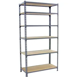 Proregal Schwerlastregal Stahl 250x100x50cm Grau 6 Fachböden