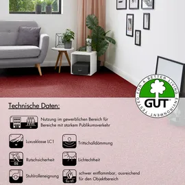 Andiamo Teppichboden ANDIAMO "Invita, Nadelvlies, Gesamthöhe 5 mm, Luxusklasse LC1", rot, B:400cm L:700cm, Kunstfaser, Teppiche, melierte Optik, Breite 200 cm oder 400 cm, robust & strapazierfähig