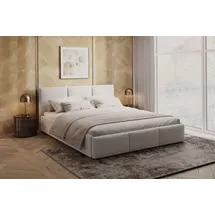 home collective Polsterbett Doppelbett 160x200 cm Samt beige | mit Lattenrost aus Metall und Stauraum mit hydraulischem Bettkasten