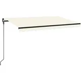 vidaXL Einziehbar LED Gelenkarmmarkise 450 x 300 cm creme 3069122
