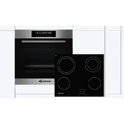 Backofen-Set KO609TCX + KVC600, 1-fach-Teleskopauszug, Easy-To-Clean-Emaille, 9 Funktionen, Touch, Umluft, Grill, Edelstahl, Teleskopauszug, Timer