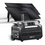 IEE 3200W Solargenerator P3200 mit 2x200W Solarpanel, 2048Wh Tragbare Powerstation, LiFePO4 Akku, 0–80% in 45 Min.Laden, APP, 16 Anschlüsse, Portable Power Station für Camping/Wohnmobile/Notstrom