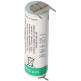 Saft LS14500 AA Ltihium Batterie 3,6 Volt mit Printanschluss, LS14500 LiSOCl2 2600mAh 1er Print - / 2er Print +