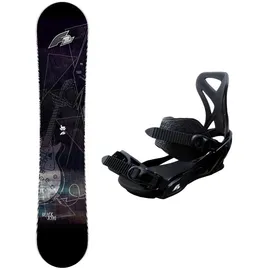 F2 Set Herren Snowboard Blackdeck extra wide 155w cm mit Bindung Sonic Pro L