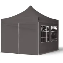 TOOLPORT Faltpavillon Economy 3 x 3 m inkl. 4 Seitenteile dunkelgrau 582635