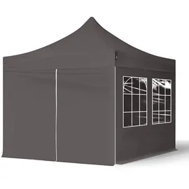 TOOLPORT Faltpavillon Economy 3 x 3 m inkl. 4 Seitenteile dunkelgrau 582635