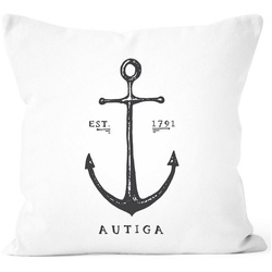 Autiga Dekokissen Kissenbezug Anker Anchor maritim Vintage Kissenhülle Autiga® weiß