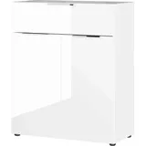 Germania Kommode Oakland, 3696-84 weiß,glas 2 Fachböden 83,0 x 42,0 x 102,0 cm