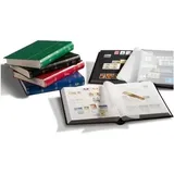 leuchtturm gmbh Briefmarken Einsteckbuch BASIC, 64 schwarze Seiten, Einband unwattiert in Grün, DIN A4
