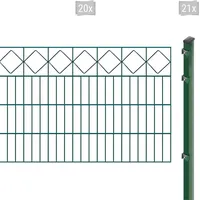 Arvotec Doppelstabmattenzaun »EXCLUSIVE 80 zum Einbetonieren "Karo" mit Zierleiste«, Zaunhöhe 80 cm, Zaunlänge 2 - 60 m 98615333-0 dunkelgrün H/L: 80 cm x 40 m