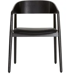Andersen Furniture - AC2 Stuhl, Eiche schwarz / Leder schwarz