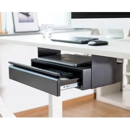 Maclean Brackets Untertisch Schublade mit Regal bis max. 5kg Unterbau unter Schreibtisch Halterung Hängeschublade Homeoffice