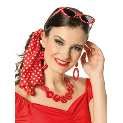 50er Jahre Accessoires Set 4-teilig rot