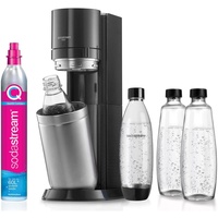 Sodastream Duo schwarz + 2 Glaskaraffen+ 2 PET-Flaschen + Zylinder