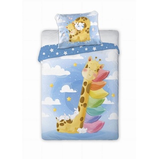 FARO pln Faro Tekstylia Babybettwäsche Kinderbettwäsche 100x135 Bettgarnitur 100% Baumwolle mit Oeko-Tex Siegel (Giraffe)