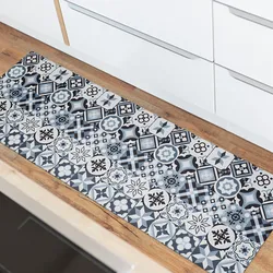 Vinylteppich ANDIAMO "Marrakesch", grau, B:70cm H:5mm L:200cm, Polyester, Teppiche, abwischbar, rutschhemmend, Fliesen oder Beton Design, auch als Läufer