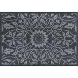 Wash+Dry FUßMATTE St James Ceiling, Blau, Textil, Blume, rechteckig, 60x85 cm Oeko-Tex® Standard 100, schmutzabweisend, für Fußbodenheizung geeignet, rutschhemmend, pflegeleicht, Teppiche , Böden, Fuß , Stufenmatten, Fußmatten
