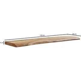 Wohnling Wandregal 120 x 4 x 26 cm Akazie