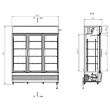 CombiSteel Kühlschrank 3 Glastüren
