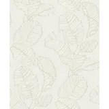 Rasch Textil Rasch Tapeten 822601 - Vliestapete Blätter Ranken (Cremeweiß, Floral, 10,05 x 0,53 m