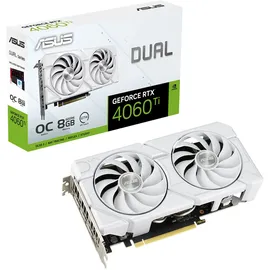 Asus Dual GeForce RTX 4060 Ti EVO White OC, DUAL-RTX4060TI-O8G-EVO-WHITE, 8GB GDDR6, HDMI, 3x DP (90YV0J4B-M0NA00)