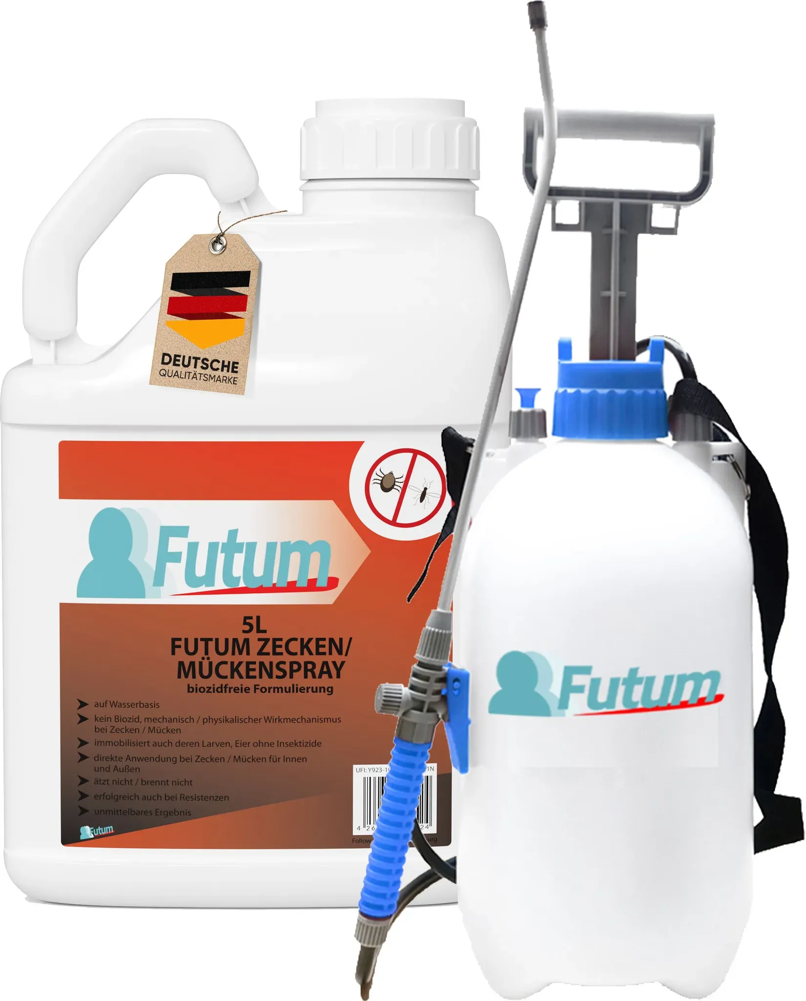 Futum 5L Zecken- / Mückenspray + Sprüher Spray 5 l