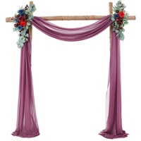 Querbehang 70 * 550cm, Hochzeitsbogen Vorhang Deko, Hochzeit Vorhang Chiffon Stoff, Vorhänge Hochzeit Bogen, Vorhang Organza Stoff Tüll Dekorationen Party Hintergrund Traubogen Dekostoff (Burgund)