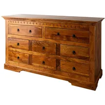 Massivmoebel24 Kommode Akazie 145 x 85 x 49 cm Honig lackiert