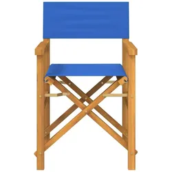 vidaXL Regiestuhl Klappbar Blau Massivholz Teak, klappbarer Regiestuhl, Camping-Regiestuhl, Klappstuhl, Outdoor-Regiestuhl, Garten-Regiestuhl
