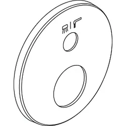 Ideal Standard Rosette, rund, mit Symbol A962484AA Therm. Easybox, Chrom