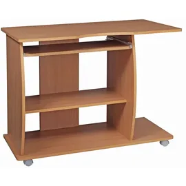 KADIMA DESIGN Laptoptisch Computertisch: 3D-Ecken, Stauraum, 90x50x71 cm, Spanplattenkonstruktion, Rollen.