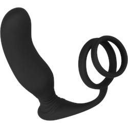 Analvibrator mit Penisring, 12,2 cm, schwarz