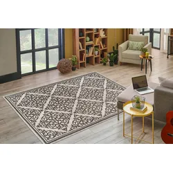 Teppich KAYOOM "Davis 125", grau, B:120cm H:12mm L:170cm, Polyester, Teppiche, edles Design, pflegeleicht, neutrale Farben