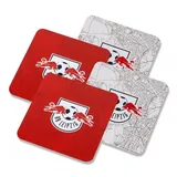 Rasenballsport Leipzig Trinkuntersetzer - 4er Set Eckig - Kork - Rot/Weiß