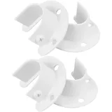 HOLIDYOYO Edelstahl Stangenhalter 4 Stück Gardinenstangenhalterung 25Mm Offene Flanschbasis Für Kleiderstangen Schrankstangen Und Duschvorhangstangen Einfach Montage Und Rostbeständig