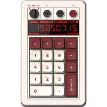 8bitdo Retro 18 Mechanical Numpad Fami Edition) - Numpad (Nummernblock, Kabelgebunden, Kabellos), Tastatur, Weiss, Rot