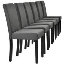 [en.casa] Esszimmerstuhl Hamburg Textil Dunkelgrau 6er Set