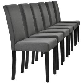 [en.casa] Esszimmerstuhl Hamburg Textil Dunkelgrau 6er Set