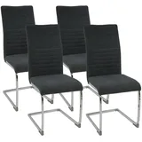 Albatros Freischwinger Stühle 4er Set Grau - Esszimmerstuhl Schwingstuhl mit modernem Design, Stoff-Bezug, dicke Polsterung - Küchenstuhl, Polsterstuhl, Esszimmer, Esstisch Stuhl