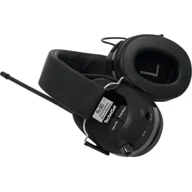 TechniSat STEREOMAN DAB+ OD – Stereo DAB+/FM Bluetooth-Kopfhörer (DAB+/UKW Radioempfang, Kurze Antenne, Integriertes Mikrofon, Kapselgehörschutz, für den Außeneinsatz) schwarz