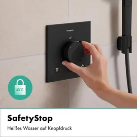Hansgrohe Ecostat Comfort E Duschthermostat Unterputz für 2 Verbraucher Mattschwarz 33711670