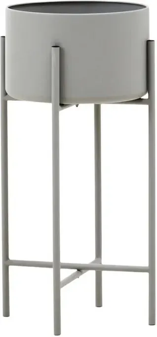 Premier Housewares Langlebige große graue Stand-Blumenkiste für den Außenbereich, moderne Blumentopf für Blumen, robuste Stand-Blumenkiste
