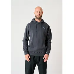 Kapuzensweatshirt CLEPTOMANICX "Hooded Embro Gull 2", Herren, Gr. S, grau, 100% Baumwolle, bestickt, casual, normal, ohne Ausschnitt, Langarm, Sweatshirts, im klassischen Design
