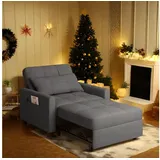 Bealife Relaxsessel Schlafsessel, Aufgerüsteter Liegesessel, klappbar, 191 cm erweiterte grau