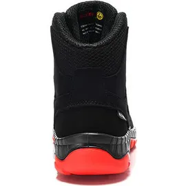 ELTEN Sicherheitsschuhe MADDOX Black-Red Mid ESD S3, Gr. 44